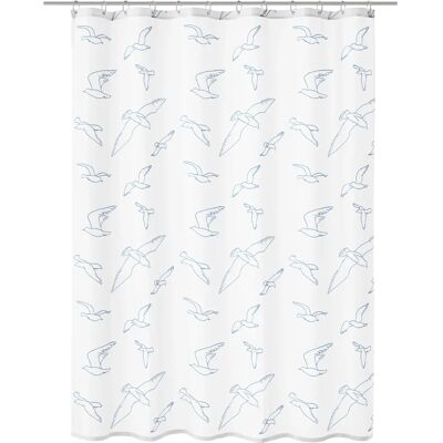 KLEINE WOLKE Birdie Duschdraperi - Djurmotiv, 180x200cm, Vit KLEINE WOLKE Birdie Duschdraperi - Djurmotiv, 180x200cm, Vit