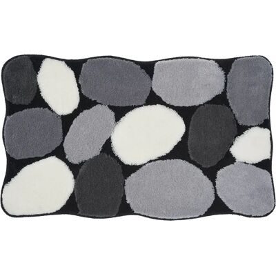 KLEINE WOLKE Stone Badteppich - Rechteckig, 60x100 cm, Schwarz KLEINE WOLKE Stone Badteppich - Rechteckig, 60x100 cm, Schwarz