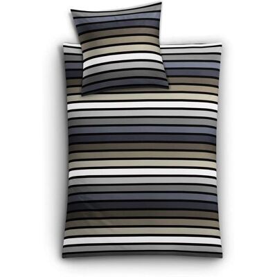 KLEINE WOLKE Rimini - Striped Bedding, gray, 155x220 cm KLEINE WOLKE Rimini - Striped Bedding, gray, 155x220 cm