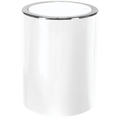 Kleine Wolke 5829114858 Trash Can - Round Plastic White - Bathroom Waste Bin Kleine Wolke 5829114858 Trash Can - Round Plastic White - Bathroom Waste Bin