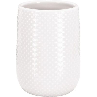 Kleine Wolke Dotty Keramikbecher - Rund, 0,3L, Weiß - Bad Accessoire Kleine Wolke Dotty Keramikbecher - Rund, 0,3L, Weiß - Bad Accessoire
