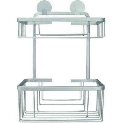 VidaXL Rocco Podwójny Kosz na Prysznic - Aluminium, Szary VidaXL Rocco Podwójny Kosz na Prysznic - Aluminium, Szary