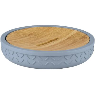 Kleine Wolke 8667754853 Plat à savon en bambou bleu - Seifenschale Kleine Wolke 8667754853 Plat à savon en bambou bleu - Seifenschale