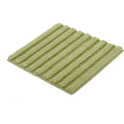 KLEINE WOLKE Cord Tapis de Bain - 60x60 cm, Vert, Rayé, Effet Relief Haut-Bas KLEINE WOLKE Cord Tapis de Bain - 60x60 cm, Vert, Rayé, Effet Relief Haut-Bas