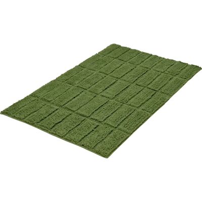 KLEINE WOLKE Tiles Bath Mat - Rectangular Cotton Green Hoch-Tief KLEINE WOLKE Tiles Bath Mat - Rectangular Cotton Green Hoch-Tief