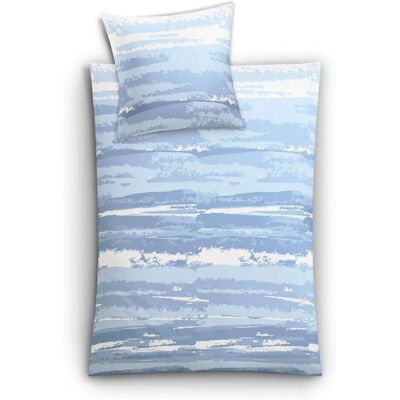 KLEINE WOLKE Ballade Blaue Baumwoll Satin Bettwäsche-Set KLEINE WOLKE Ballade Blaue Baumwoll Satin Bettwäsche-Set