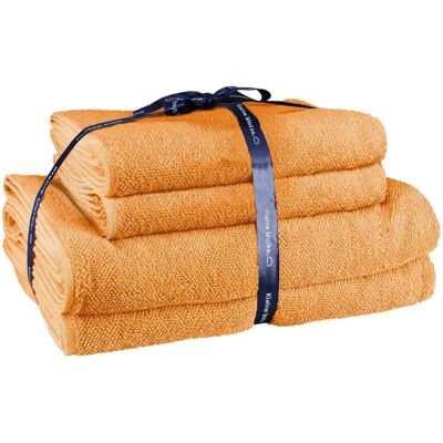 KLEINE WOLKE Chill Orange Handtuch-Set - Badetücher, 4-teilig KLEINE WOLKE Chill Orange Handtuch-Set - Badetücher, 4-teilig