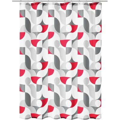 Kleine Wolke Tess bademåtte - Polyester - 180x200cm - Grå, Rød, Hvid Kleine Wolke Tess bademåtte - Polyester - 180x200cm - Grå, Rød, Hvid