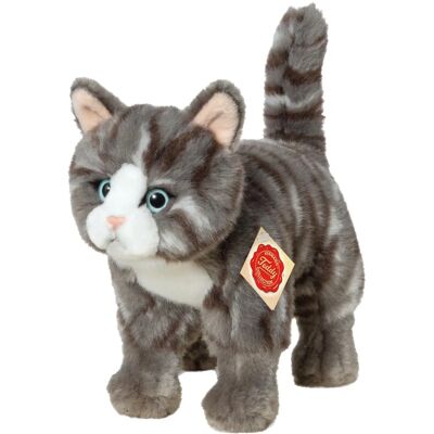 Chat en Peluche Gris Debout Hermann Teddy - Animal en Peluche - Publicité Chat en Peluche Gris Debout Hermann Teddy - Animal en Peluche - Publicité