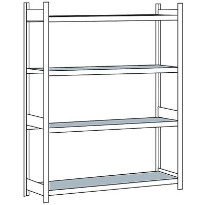 SCHULTE WS 2000 Regal - Stahl, Silber, 250x60x200 cm SCHULTE WS 2000 Regal - Stahl, Silber, 250x60x200 cm