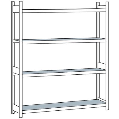 Schulte Schwerstahlregal - 2500mm Höhe, 2500mm Breite, 400mm Tiefe - Grundmodell Schulte Schwerstahlregal - 2500mm Höhe, 2500mm Breite, 400mm Tiefe - Grundmodell