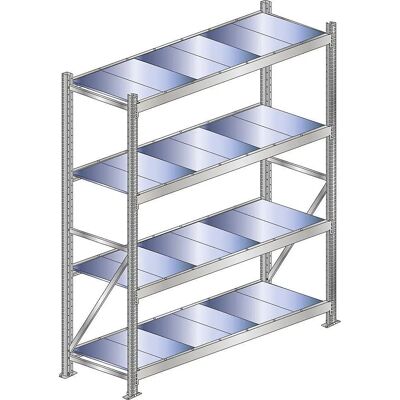 Estantería industrial pesada Schulte - 4 niveles - Zincada Estantería industrial pesada Schulte - 4 niveles - Zincada