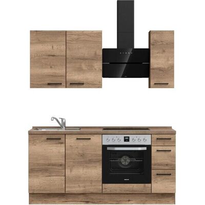 Nobilia Structura premium Küchenzeile - Komplett, Braun, 180x217x60 cm Nobilia Structura premium Küchenzeile - Komplett, Braun, 180x217x60 cm