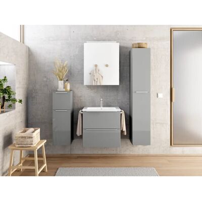 Nobilia Levere Badezimmer-Set - Hochglanz Schiefergrau Nobilia Levere Badezimmer-Set - Hochglanz Schiefergrau