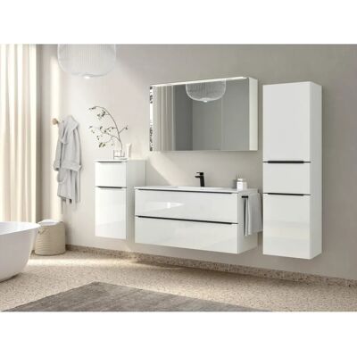 NOBILIA Levere Weiß Hochglanz Badezimmer-Set - Wandmontage NOBILIA Levere Weiß Hochglanz Badezimmer-Set - Wandmontage