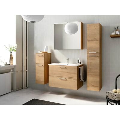 NOBILIA Tolvina Hochglanz Eiche Sierra Waschtisch-Set NOBILIA Tolvina Hochglanz Eiche Sierra Waschtisch-Set