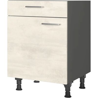 NOBILIA - Riva - White concrete look - Slate gray - Base cabinet NOBILIA - Riva - White concrete look - Slate gray - Base cabinet