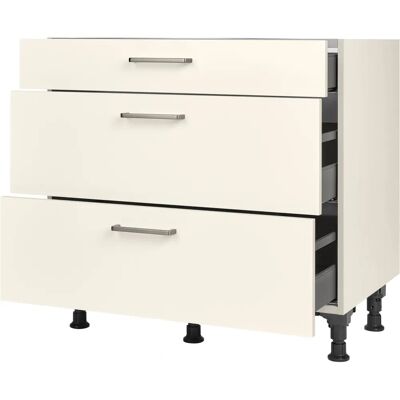 Nobilia Touch Küchenschrank - Magnolia supermatt, 2 Schubladen, Soft-Close Nobilia Touch Küchenschrank - Magnolia supermatt, 2 Schubladen, Soft-Close