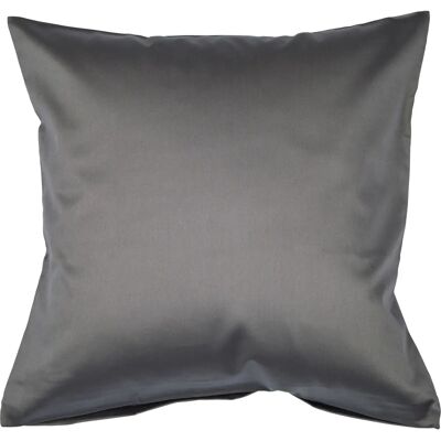 Janine Mako Satin Kissenbezug - 80x80cm - Grau Janine Mako Satin Kissenbezug - 80x80cm - Grau