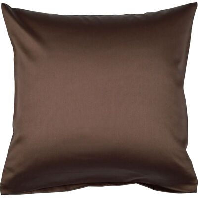 Janine Mako Satin Braun 80x80cm Kissenbezug - Kissenbezug Janine Mako Satin Braun 80x80cm Kissenbezug - Kissenbezug