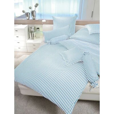 Janine Modernclassic - 80x40cm Blauer gestreifter Kissenbezug Janine Modernclassic - 80x40cm Blauer gestreifter Kissenbezug