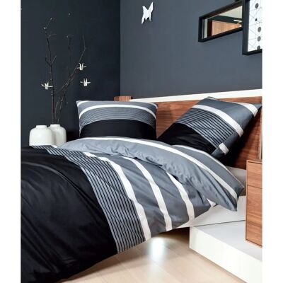 Janine Mako-Satin Grau Bettwäsche - Bett Set Janine Mako-Satin Grau Bettwäsche - Bett Set