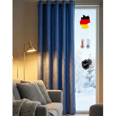 WIRTH Trondheim 328 g/m² - Thermo-Chenille Vorhang, 132x225cm, blau WIRTH Trondheim 328 g/m² - Thermo-Chenille Vorhang, 132x225cm, blau