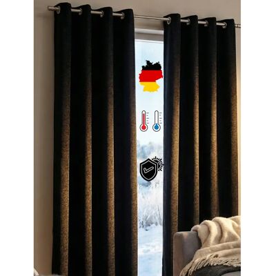 WIRTH Trondheim 328 g/m² Schwarzer Vorhang - Gardinen WIRTH Trondheim 328 g/m² Schwarzer Vorhang - Gardinen