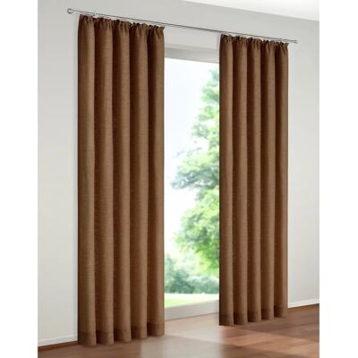 WIRTH Trondheim 234g/m² Braune Gardine mit Kräuselband - Vorhang WIRTH Trondheim 234g/m² Braune Gardine mit Kräuselband - Vorhang