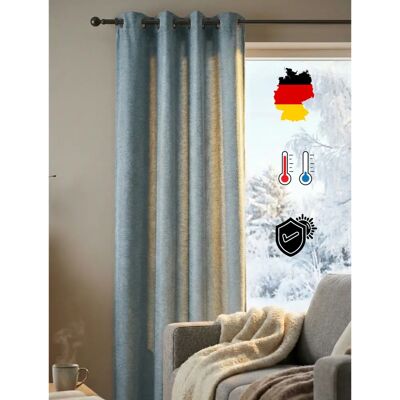 WIRTH Trondheim 328 g/m² Blau Ösen 172x255 cm - Curtain WIRTH Trondheim 328 g/m² Blau Ösen 172x255 cm - Curtain