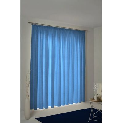 WIRTH Toco-Uni Blaue Chenille Gardine - Vorhang WIRTH Toco-Uni Blaue Chenille Gardine - Vorhang