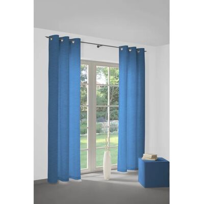 WIRTH Toco-Uni Blaue Gardine mit Ösen - Vorhang WIRTH Toco-Uni Blaue Gardine mit Ösen - Vorhang