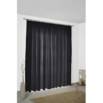 WIRTH Lahnstein Vorhang - Schwarz, 175cm, Kräuselband, 132cm - Gardine WIRTH Lahnstein Vorhang - Schwarz, 175cm, Kräuselband, 132cm - Gardine