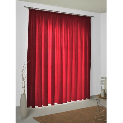 WIRTH Toco-Ranke Vorhang - Chenille, 132x175cm, Rot, Energiesparend WIRTH Toco-Ranke Vorhang - Chenille, 132x175cm, Rot, Energiesparend