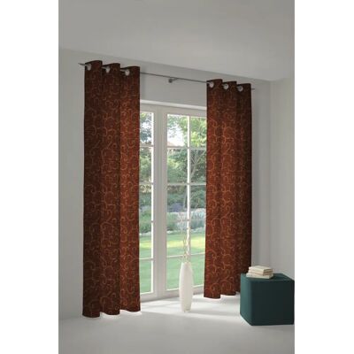 WIRTH Toco-Ranke Braune Chenille Gardinen WIRTH Toco-Ranke Braune Chenille Gardinen