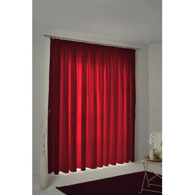 WIRTH Toco-Karo Vorhang 245cm, Kräuselband, Rot - Vorhang WIRTH Toco-Karo Vorhang 245cm, Kräuselband, Rot - Vorhang