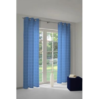 WIRTH Toco-Karo Vorhang - Chenille, 270x245cm, Blau WIRTH Toco-Karo Vorhang - Chenille, 270x245cm, Blau