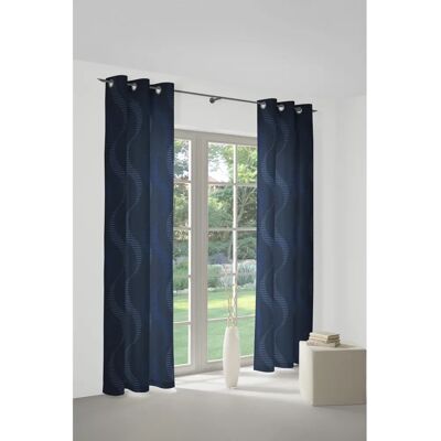 WIRTH Lupara Blaue Jacquard Gardine - Vorhang WIRTH Lupara Blaue Jacquard Gardine - Vorhang