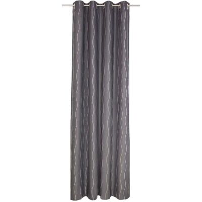 WIRTH Sepino Grau Gardinen - Vorhang mit Ösen, 132x180cm, Jacquard, Blickdicht WIRTH Sepino Grau Gardinen - Vorhang mit Ösen, 132x180cm, Jacquard, Blickdicht
