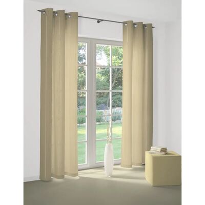 WIRTH Felsted Beige Gardine - Ösen, 132x245cm, Skandinavischer Stil WIRTH Felsted Beige Gardine - Ösen, 132x245cm, Skandinavischer Stil