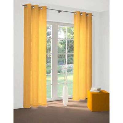 WIRTH Felsted Gelbe Gardine - 132x180cm, Ösen, Jacquard, Polyester - Vorhang WIRTH Felsted Gelbe Gardine - 132x180cm, Ösen, Jacquard, Polyester - Vorhang