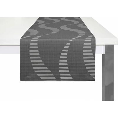 WIRTH LUPARA Tischläufer - Modernes Wellen-Design, 40x150cm, grau - Tischläufer WIRTH LUPARA Tischläufer - Modernes Wellen-Design, 40x150cm, grau - Tischläufer