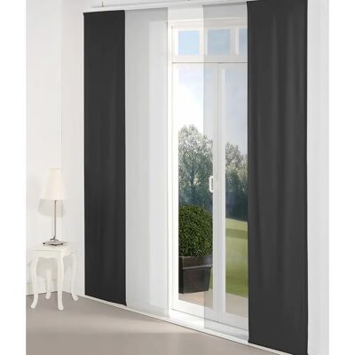 WIRTH Dim out Gardinen Gr. 145 cm, Paneelwagen, 60 cm, schwarz - Curtain Panel WIRTH Dim out Gardinen Gr. 145 cm, Paneelwagen, 60 cm, schwarz - Curtain Panel