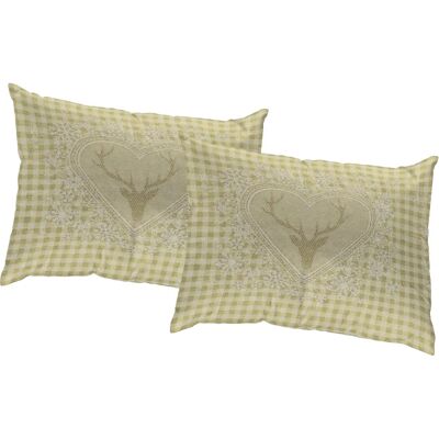 WIRTH Stuben Dekokissen - 40x40cm, Baumwolle-Polyester, Grün WIRTH Stuben Dekokissen - 40x40cm, Baumwolle-Polyester, Grün