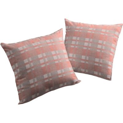 WIRTH Laufenberg Apricot Checkered Kissenhülle - Cushion WIRTH Laufenberg Apricot Checkered Kissenhülle - Cushion