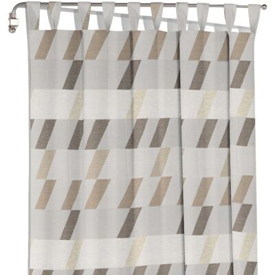 WIRTH Bray Vorhang - Braun, 132x245cm, Jacquard, Baumwolle-Polyester WIRTH Bray Vorhang - Braun, 132x245cm, Jacquard, Baumwolle-Polyester
