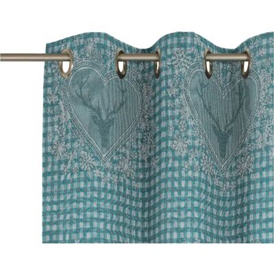 WIRTH Stuben Blaue Jacquard Gardine - Vorhang WIRTH Stuben Blaue Jacquard Gardine - Vorhang