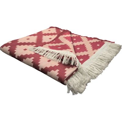 Adam Marokkanischer Shiraz Plaid - 145x190cm, Baumwolle, Rot Adam Marokkanischer Shiraz Plaid - 145x190cm, Baumwolle, Rot