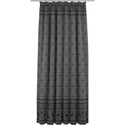 WIRTH Romo Vorhang - Grau, 145cm, Mustermix, 135cm, Baumwolle & Polyester WIRTH Romo Vorhang - Grau, 145cm, Mustermix, 135cm, Baumwolle & Polyester