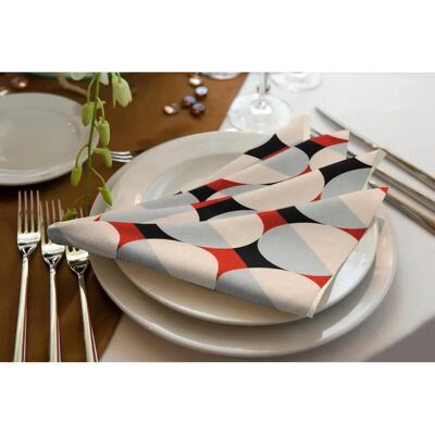 ADAM Kreise Bio-Baumwoll Stoffserviette - Quadratische 30cm - Serviette ADAM Kreise Bio-Baumwoll Stoffserviette - Quadratische 30cm - Serviette